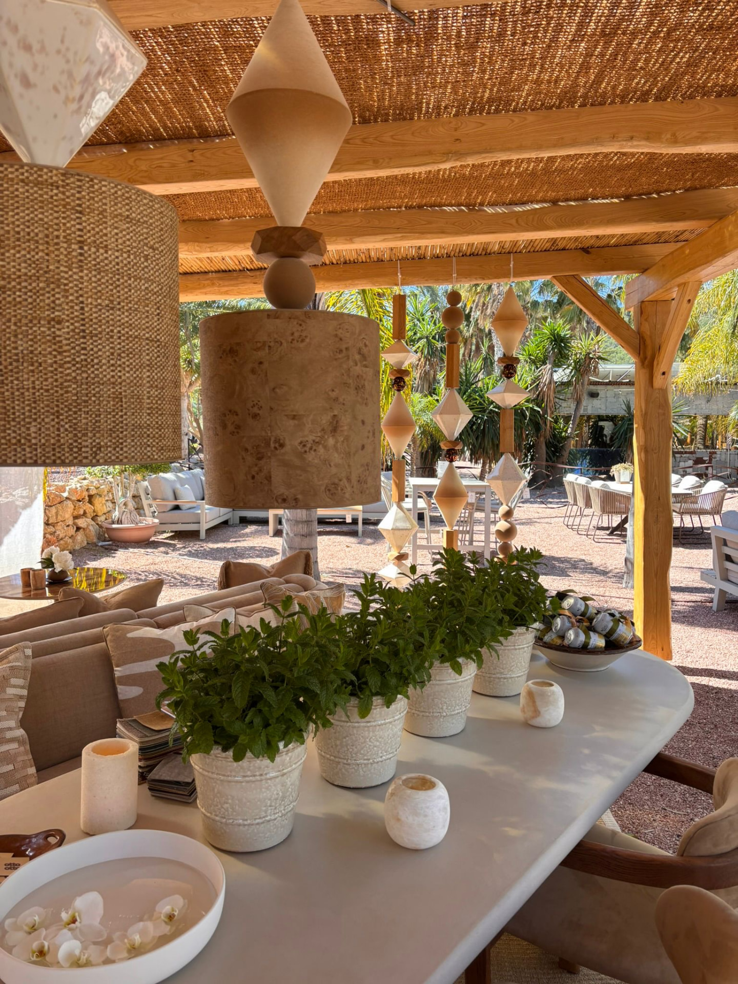 BigBeads pendants and strands on a sunlit terrace